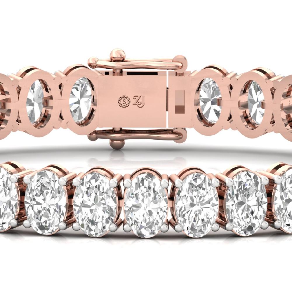 Oval Lab Grown Diamond Majestic Radiance Tennis Bracelet