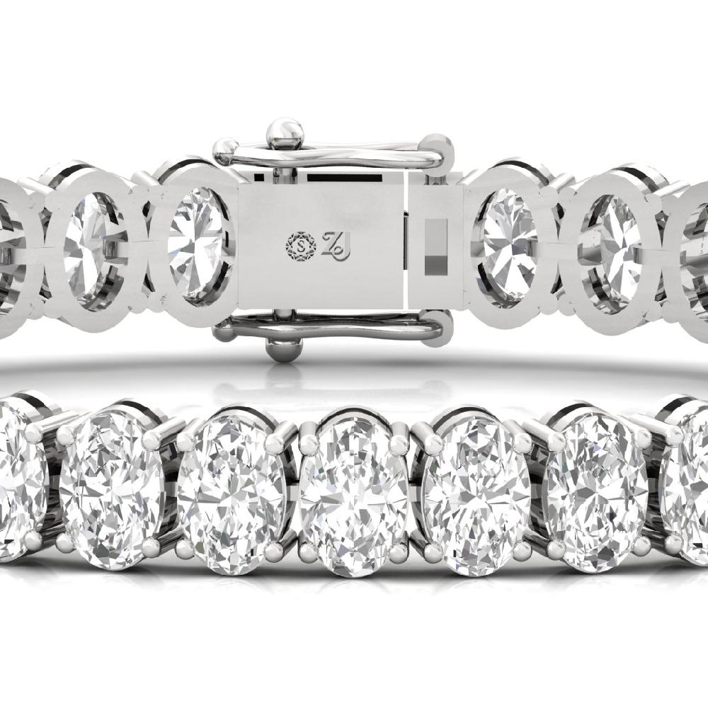 Oval Lab Grown Diamond Majestic Radiance Tennis Bracelet