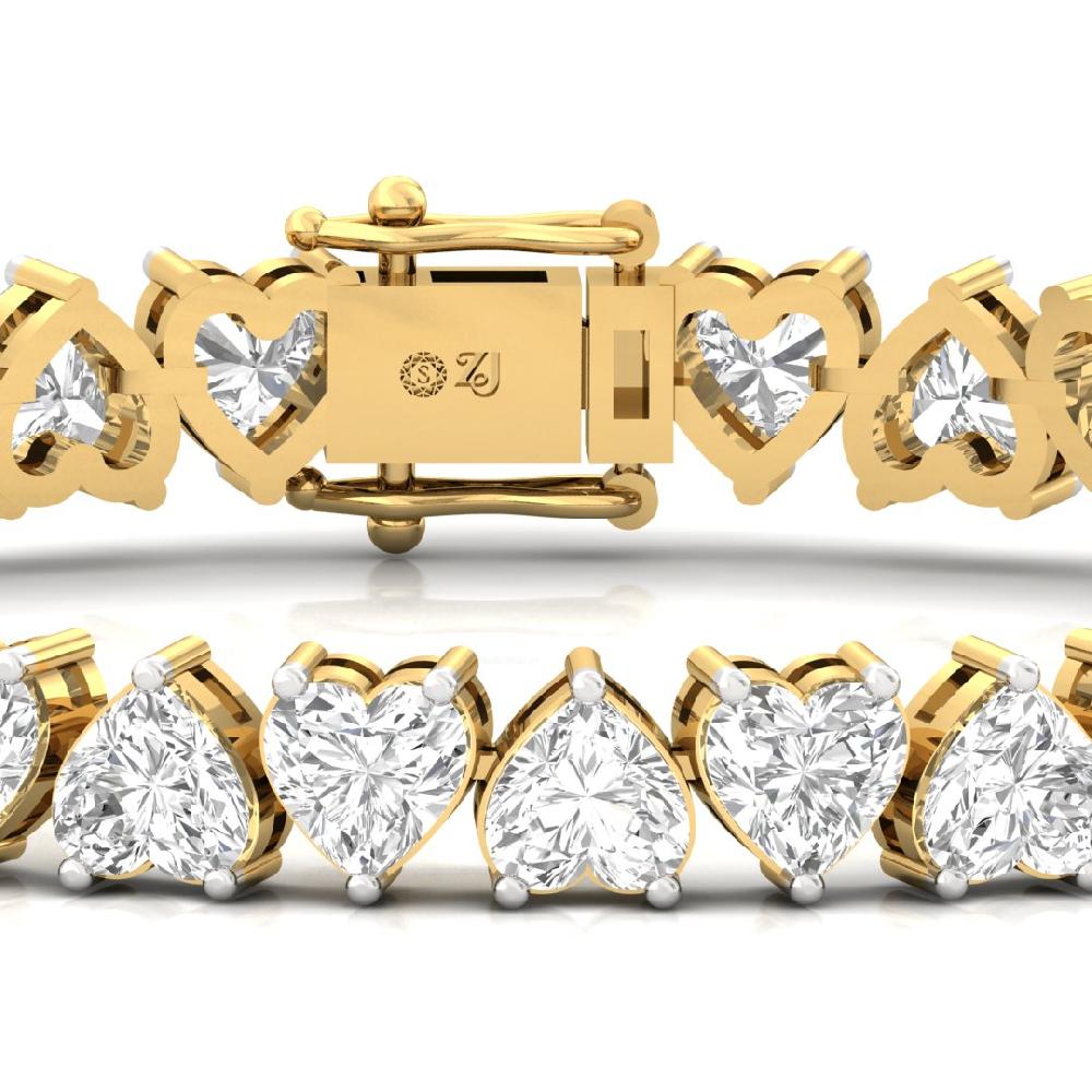 Heart-Cut Diamond Royal Heritage Tennis Bracelet