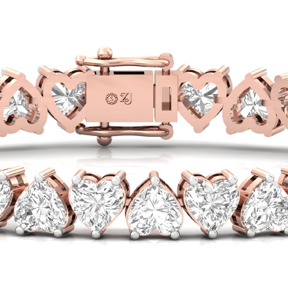 Heart-Cut Diamond Royal Heritage Tennis Bracelet