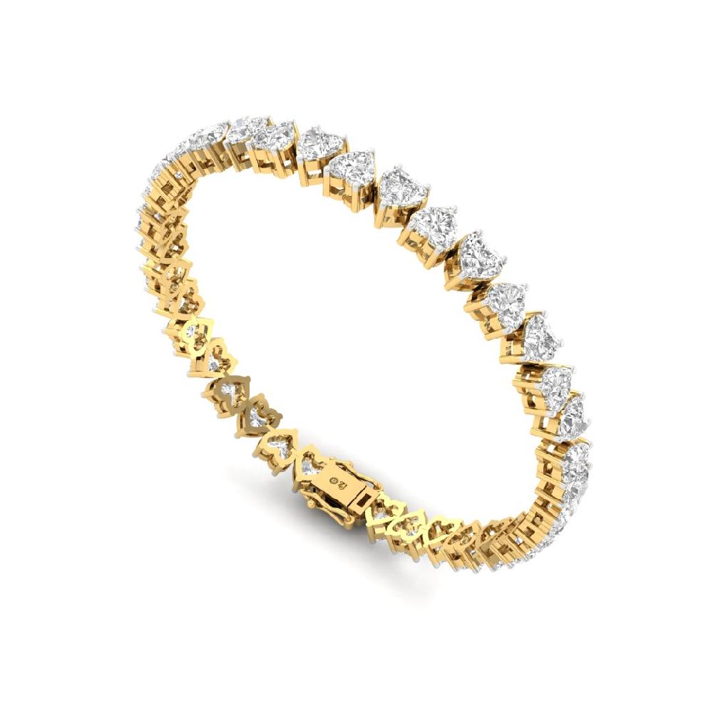 Heart-Cut Diamond Royal Heritage Tennis Bracelet