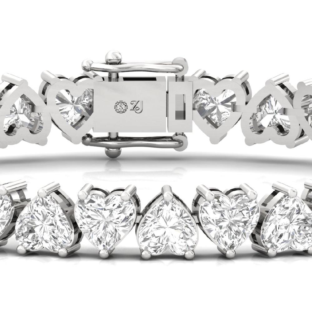 Heart-Cut Diamond Royal Heritage Tennis Bracelet