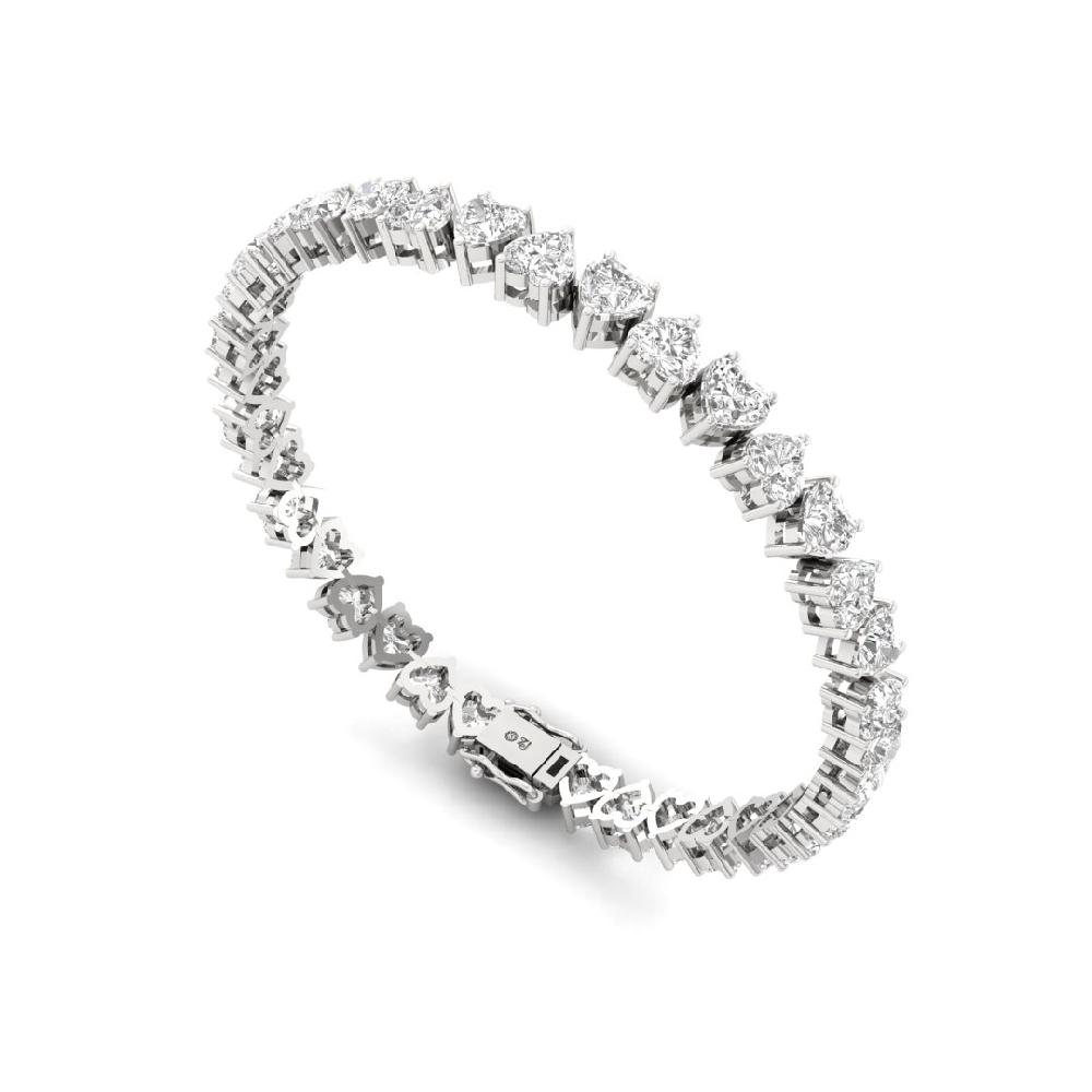 Heart-Cut Diamond Royal Heritage Tennis Bracelet