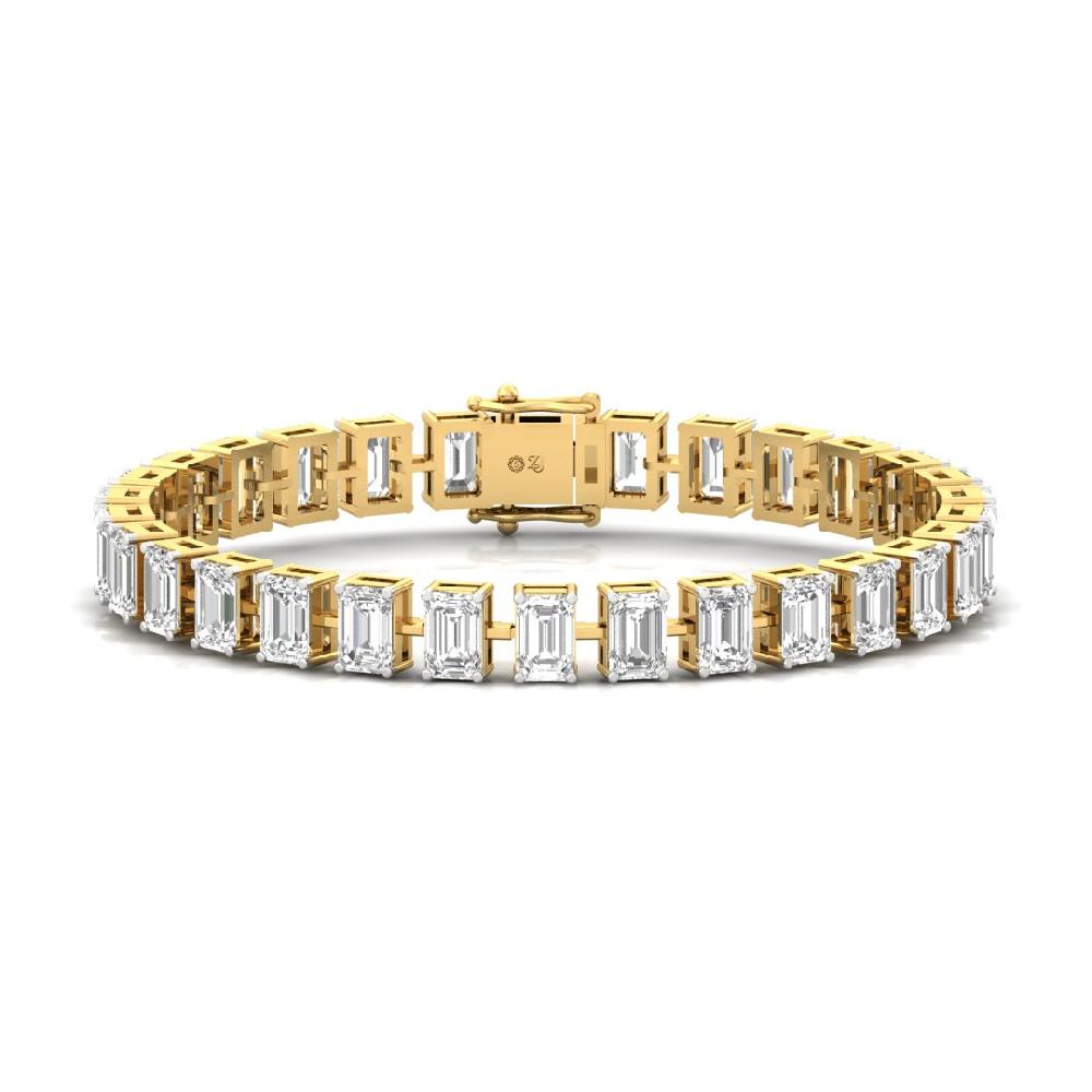 Emerald-Cut CVD Diamond Celestial Bond Tennis Bracelet