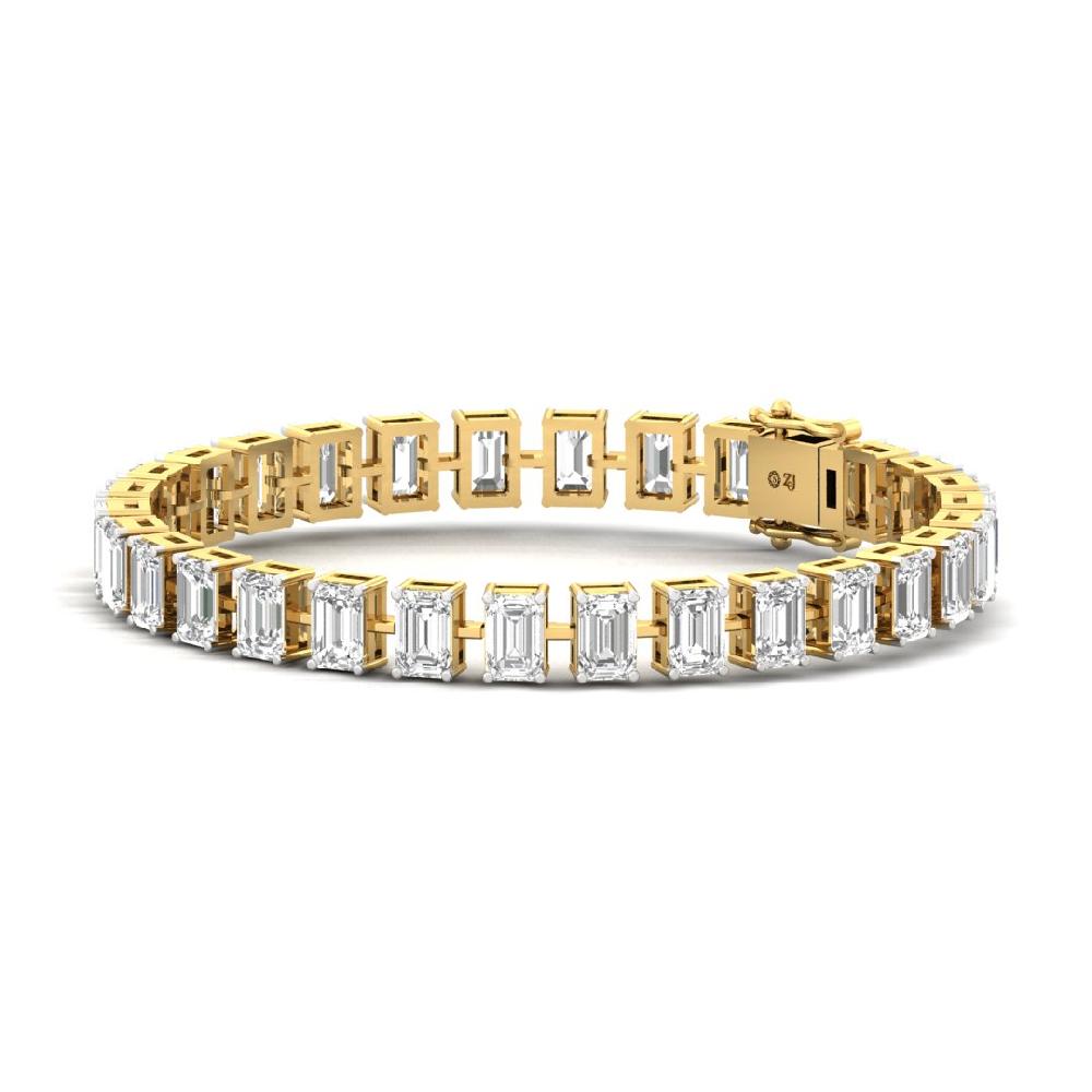 Emerald-Cut CVD Diamond Celestial Bond Tennis Bracelet