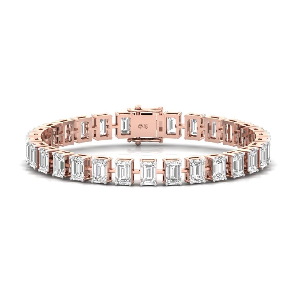 Emerald-Cut CVD Diamond Celestial Bond Tennis Bracelet