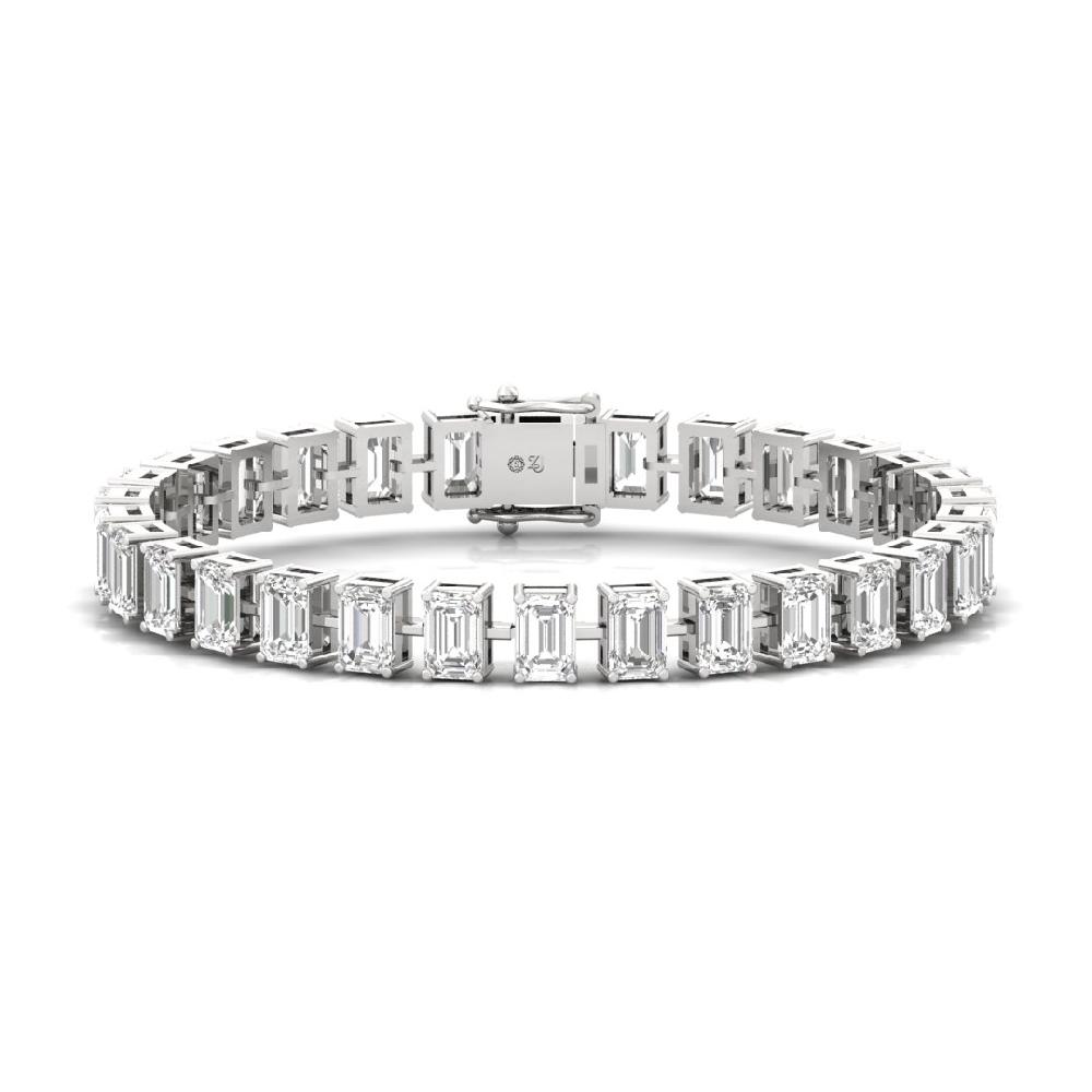 Emerald-Cut CVD Diamond Celestial Bond Tennis Bracelet