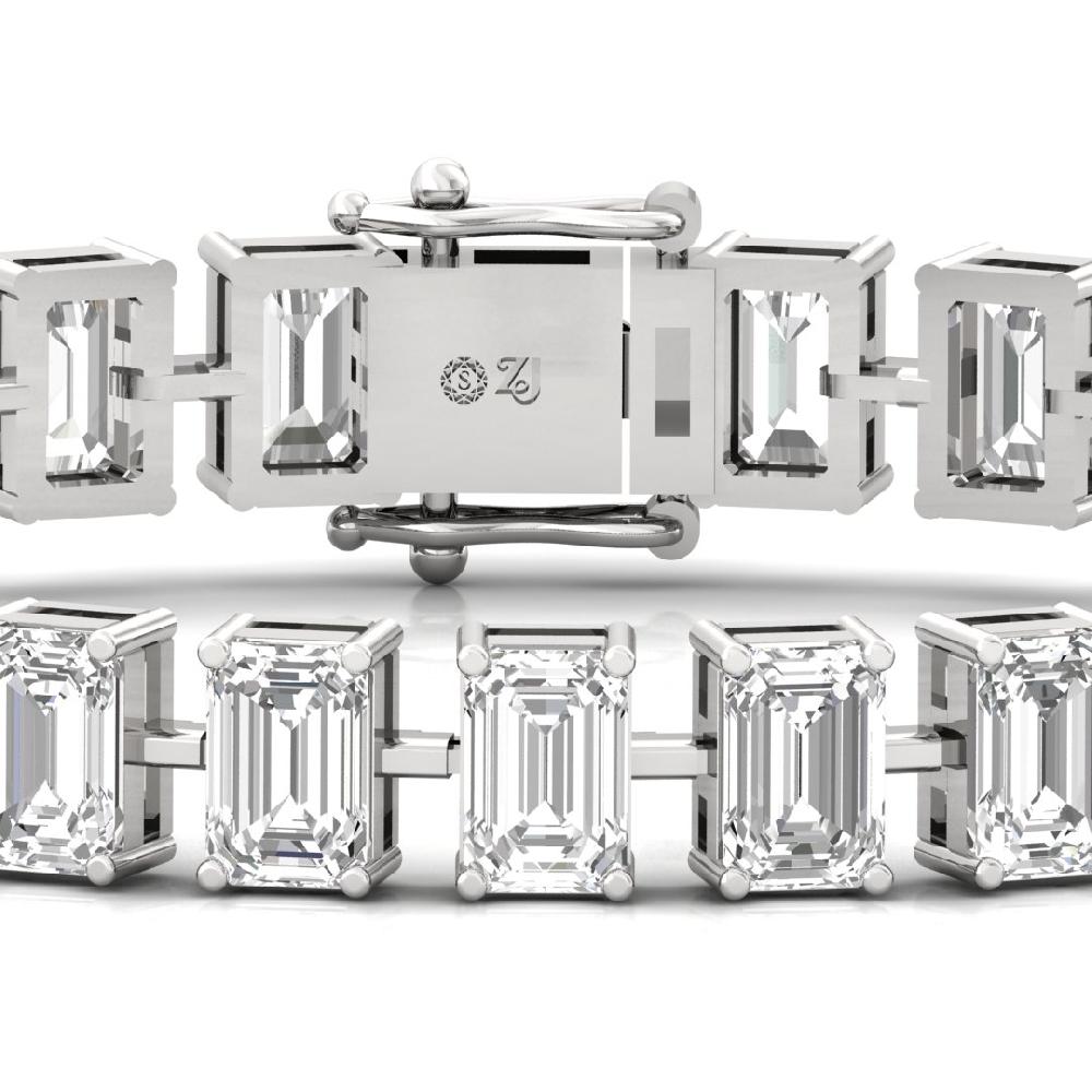 Emerald-Cut CVD Diamond Celestial Bond Tennis Bracelet