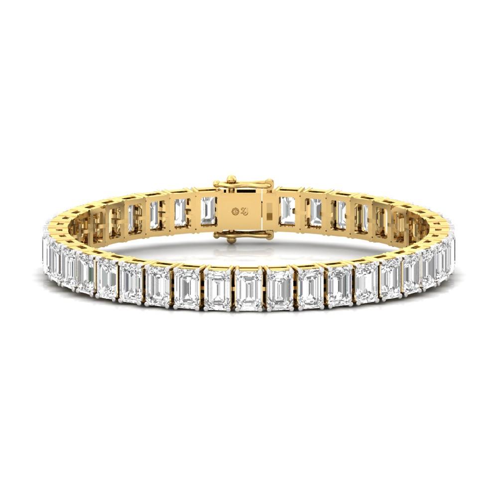 Emerald Cut CVD lab grown Diamond Embrace Tennis Bracelet 