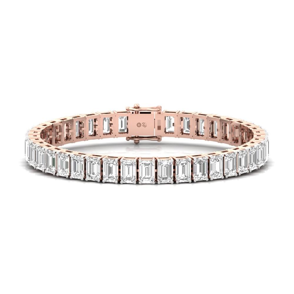 Emerald Cut CVD lab grown Diamond Embrace Tennis Bracelet 