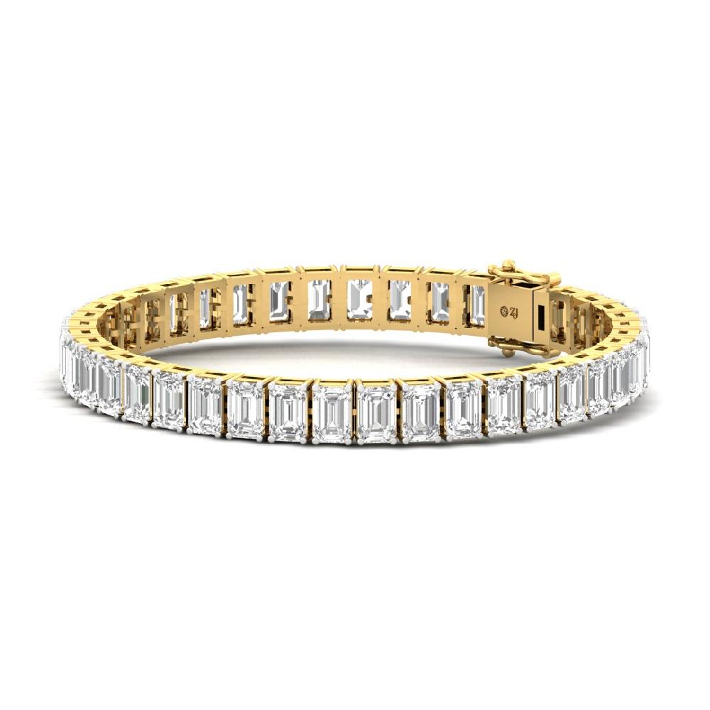 Emerald Cut CVD lab grown Diamond Embrace Tennis Bracelet 
