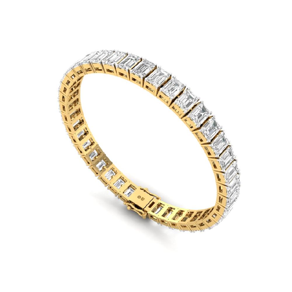Emerald Cut CVD lab grown Diamond Embrace Tennis Bracelet 