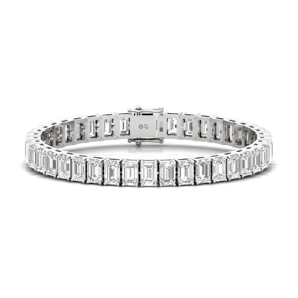 Emerald Cut CVD lab grown Diamond Embrace Tennis Bracelet 