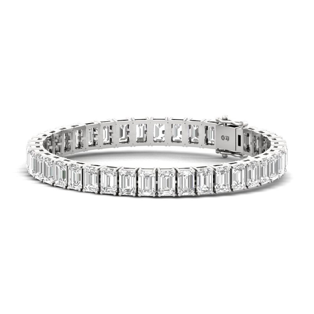 Emerald Cut CVD lab grown Diamond Embrace Tennis Bracelet 