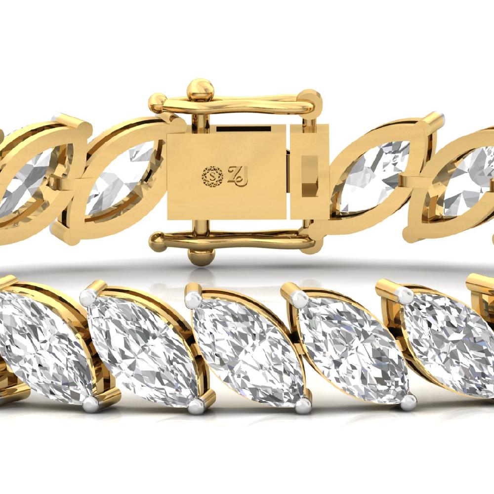 Marquise-Cut CVD Diamond Luminous Grace Tennis Bracelet