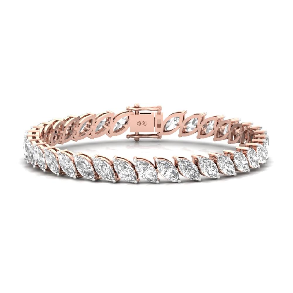 Marquise-Cut CVD Diamond Luminous Grace Tennis Bracelet