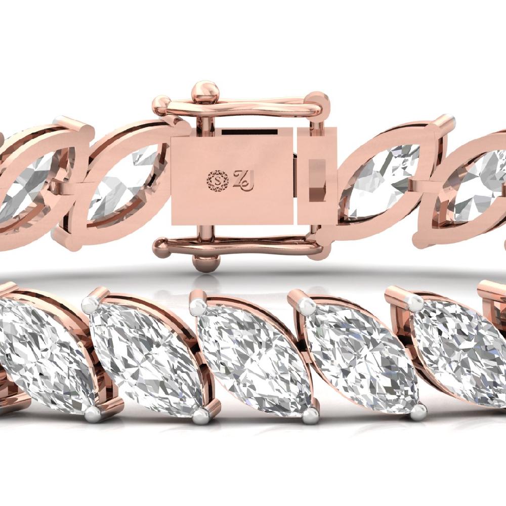 Marquise-Cut CVD Diamond Luminous Grace Tennis Bracelet