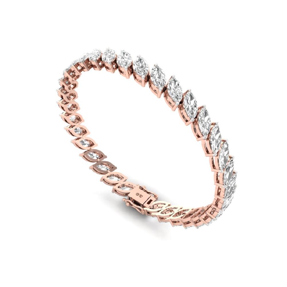 Marquise-Cut CVD Diamond Luminous Grace Tennis Bracelet