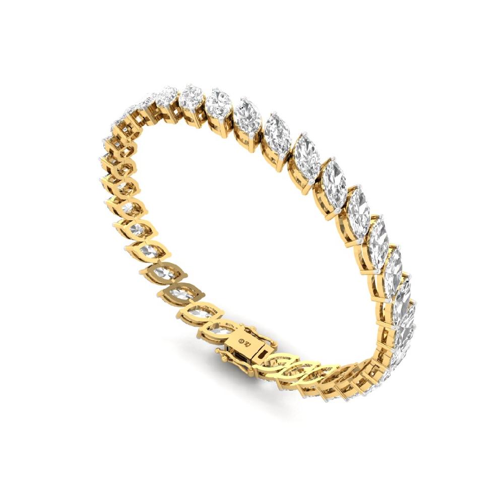 Marquise-Cut CVD Diamond Luminous Grace Tennis Bracelet
