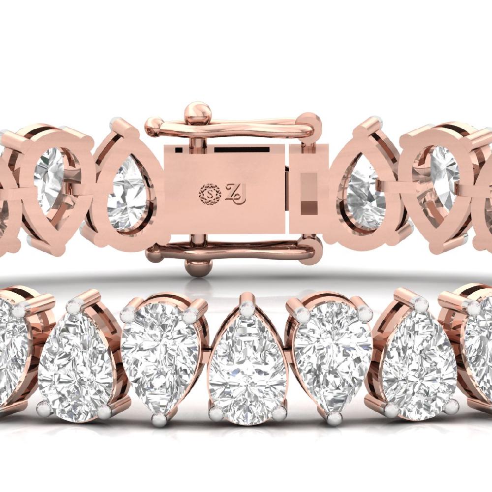 Pear-Cut cvd lab grown Diamond Timeless Beauty Tennis Bracelet