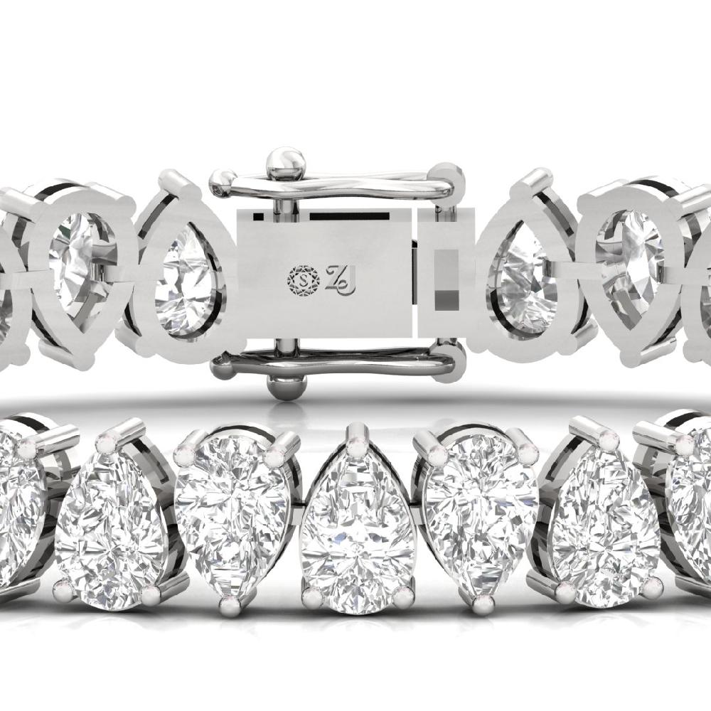Pear-Cut cvd lab grown Diamond Timeless Beauty Tennis Bracelet