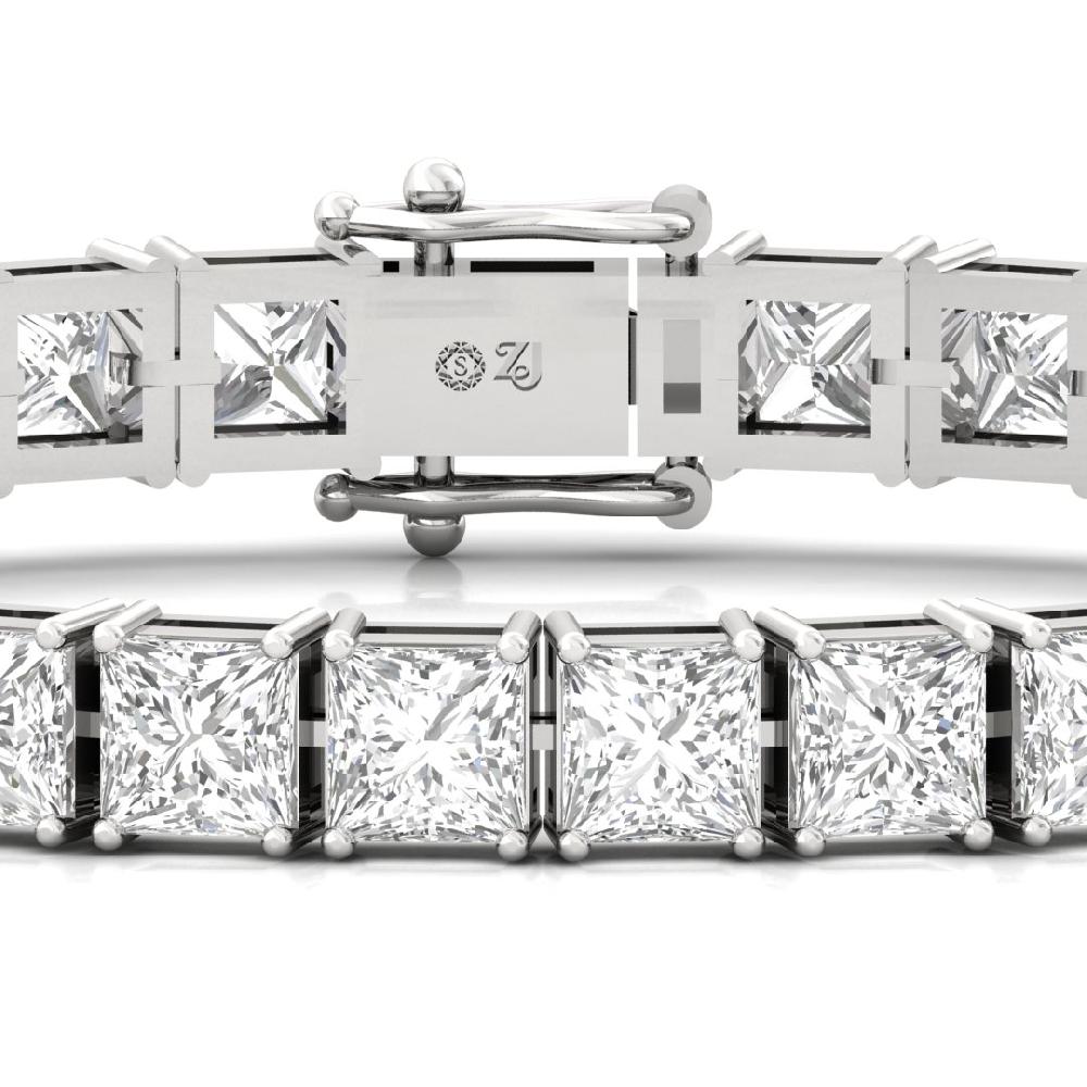 Princess Cut Cvd Lab grown Diamond Heavenly Glow Tennis Bracelet