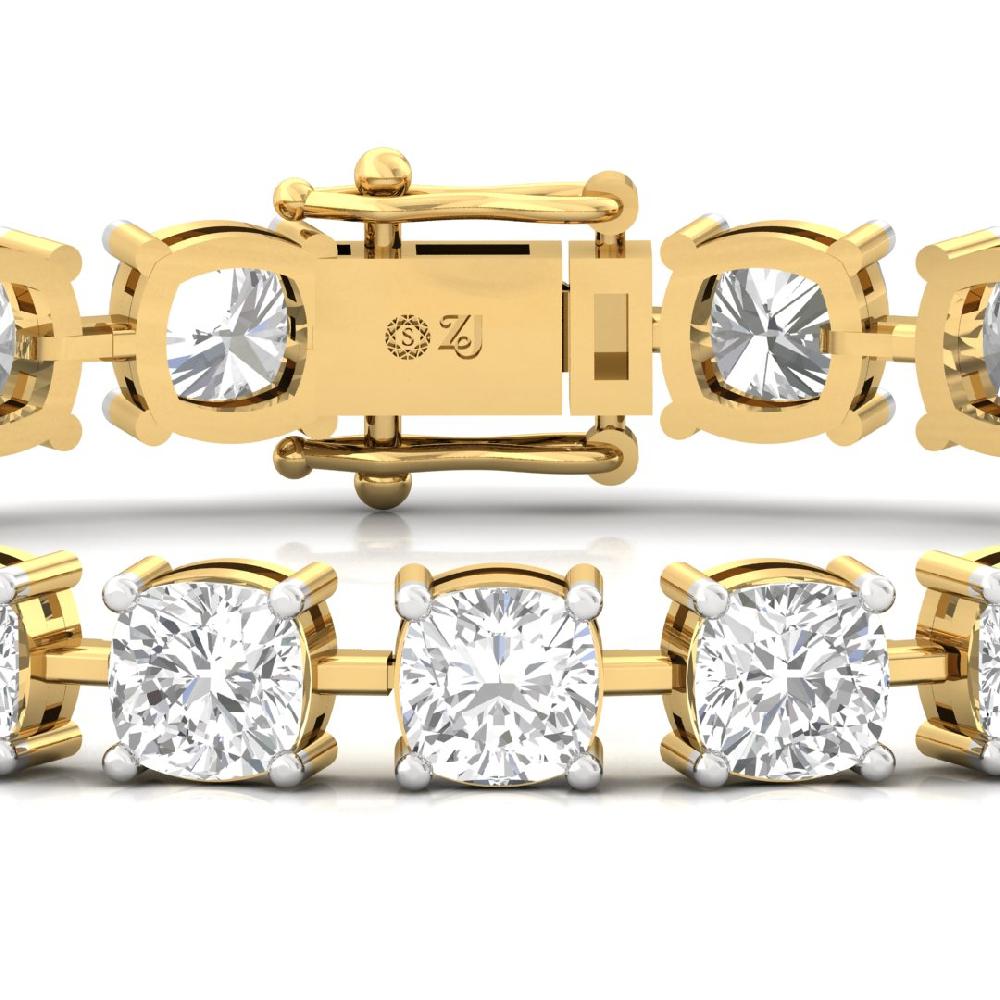 Elegant Cushion Cut CVD-Lab Grown Diamond Tennis Bracelet