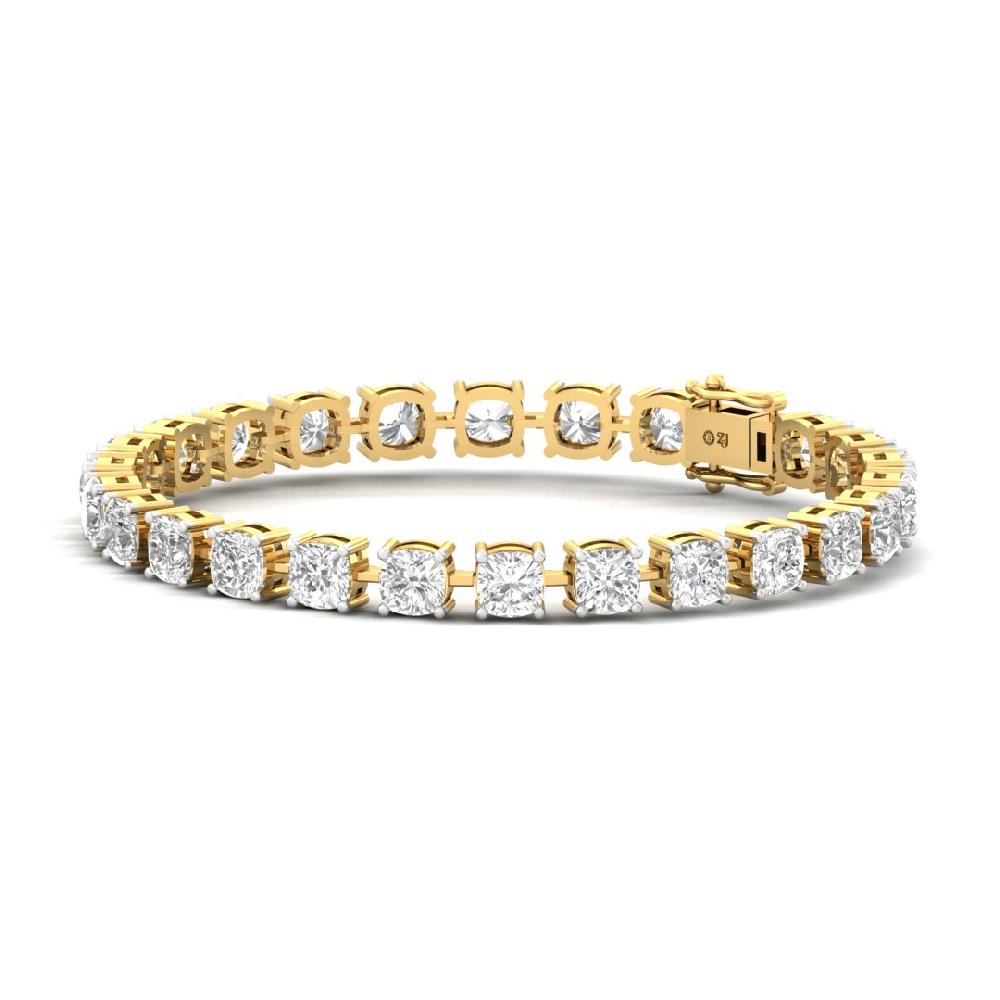 Elegant Cushion Cut CVD-Lab Grown Diamond Tennis Bracelet
