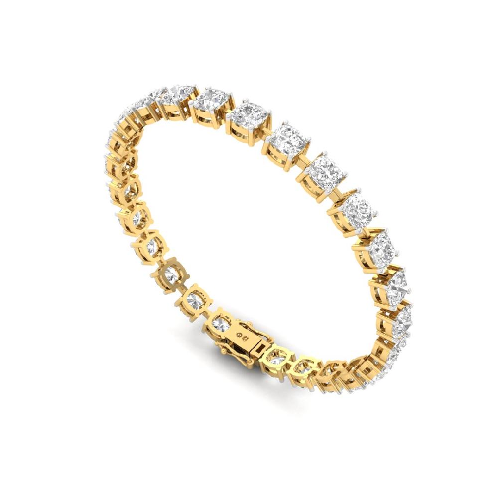 Elegant Cushion Cut CVD-Lab Grown Diamond Tennis Bracelet