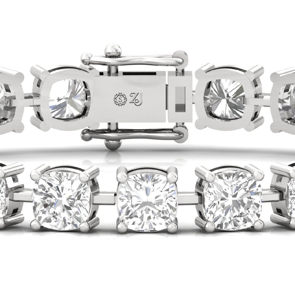 Elegant Cushion Cut CVD-Lab Grown Diamond Tennis Bracelet