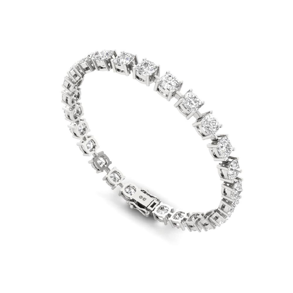 Elegant Cushion Cut CVD-Lab Grown Diamond Tennis Bracelet