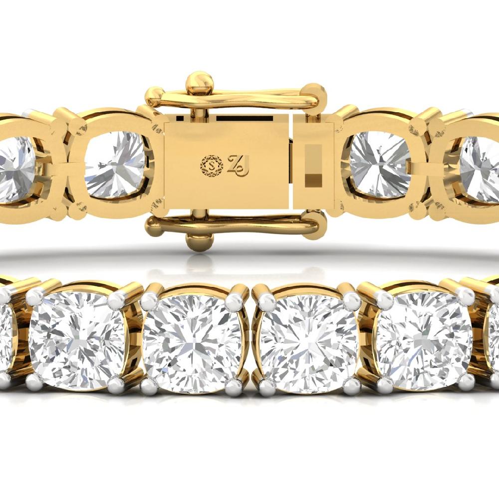 Luxury Cushion-Cut CVD-Lab Grown Diamond Tennis Bracelet