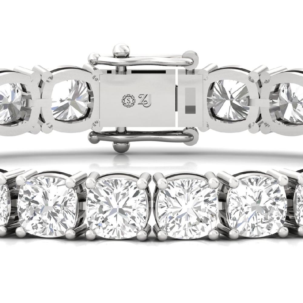 Luxury Cushion Cut CVD Lab Grown Diamond Tennis Bracelet