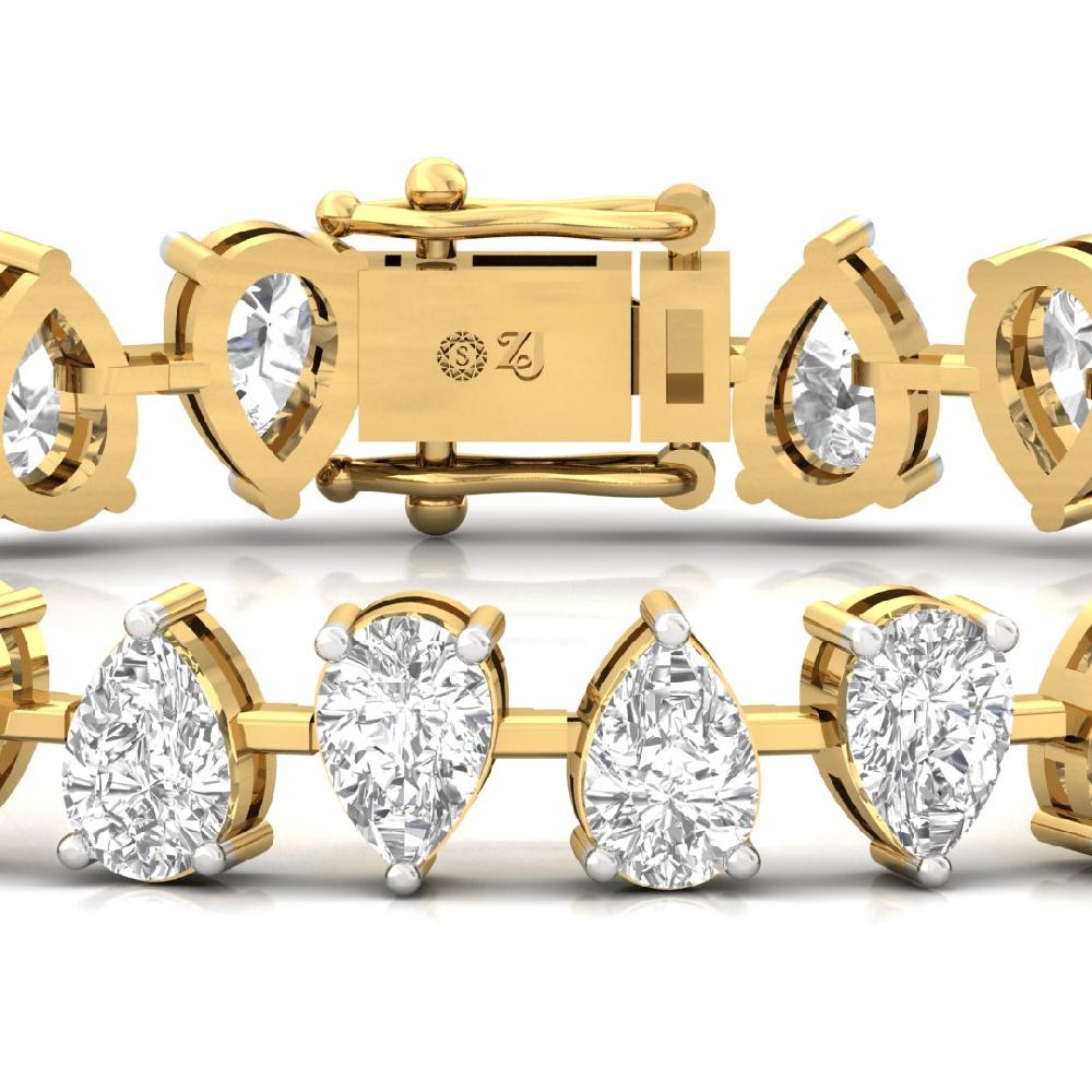 Pear-Cut Diamond Celestial Elegance Tennis Bracelet