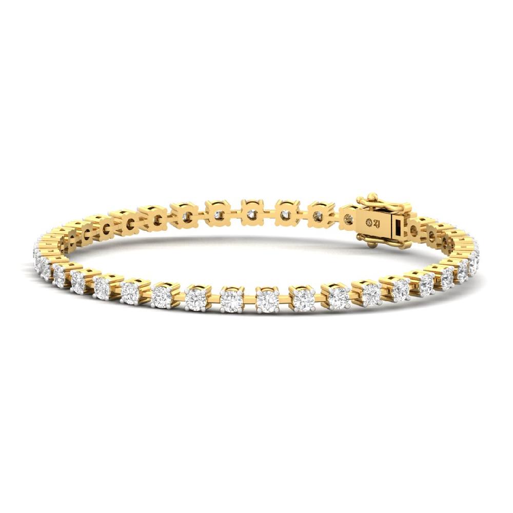 Round Cut Diamond Luxury Tennis Gold & Sliver Bracelet