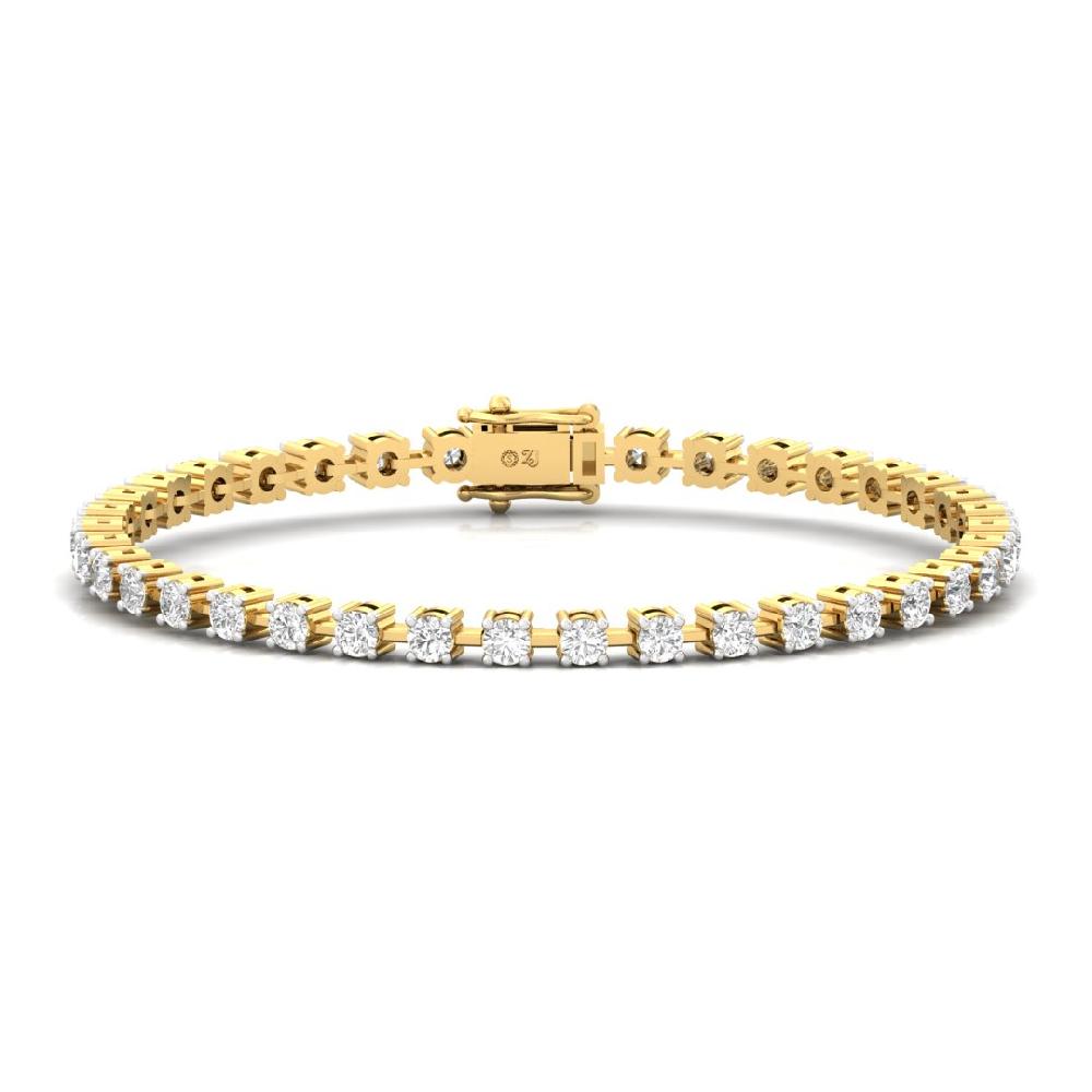 Round Cut Diamond Luxury Tennis Gold & Sliver Bracelet