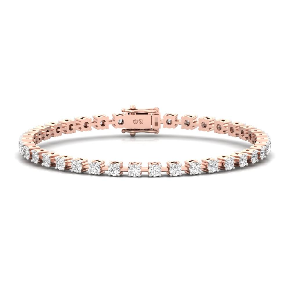 Round Cut cvd lab grown Diamond Luxury Tennis Gold & Sliver Bracelet