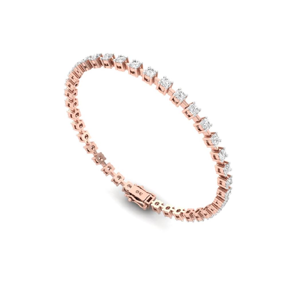 Round Cut cvd lab grown Diamond Luxury Tennis Gold & Sliver Bracelet