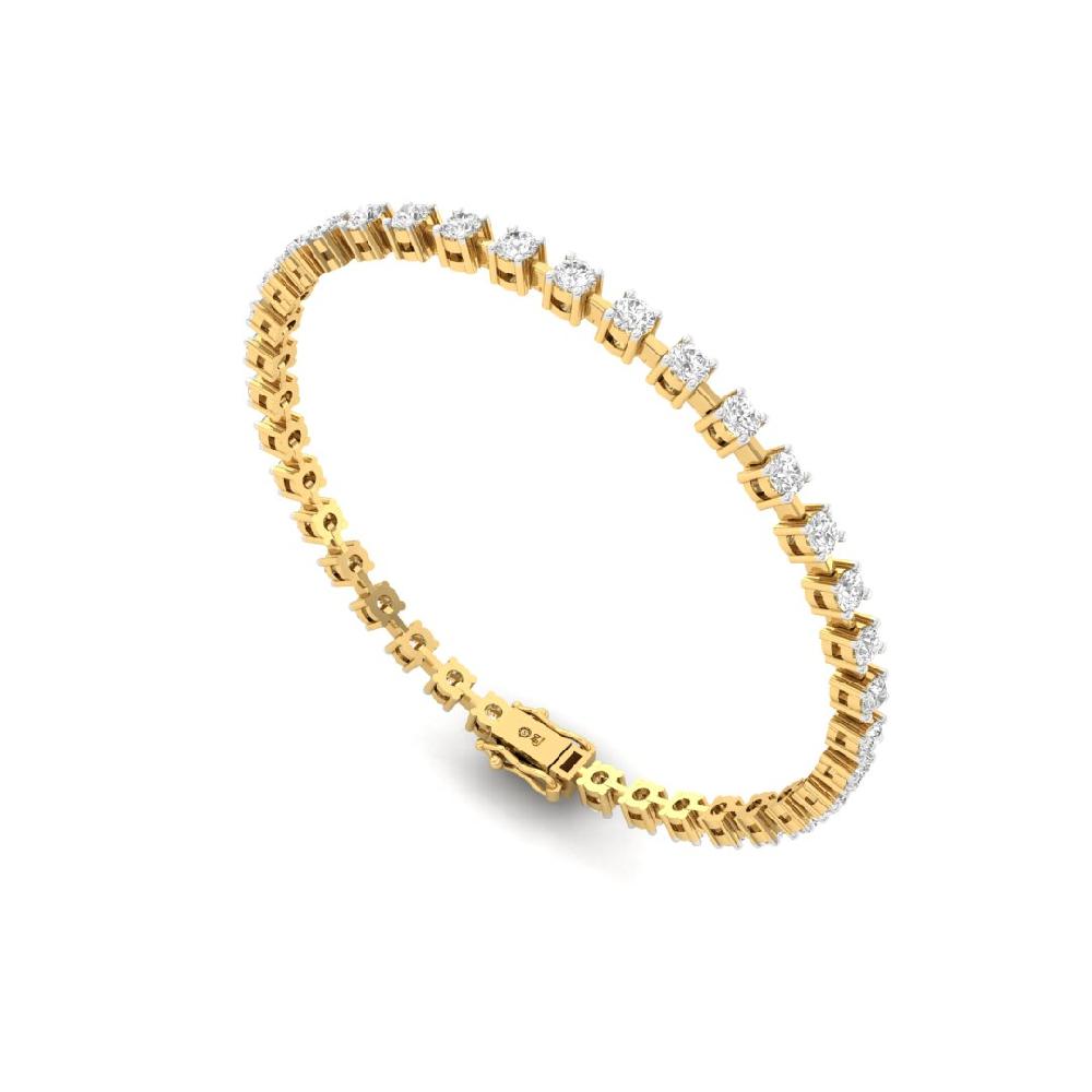 Round Cut cvd lab grown Diamond Luxury Tennis Gold & Sliver Bracelet