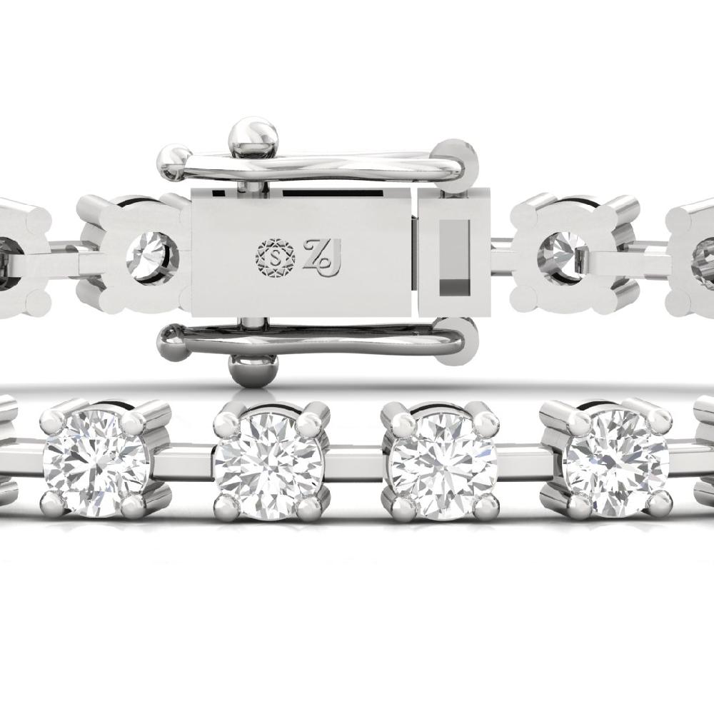Round Cut cvd lab grown Diamond Luxury Tennis Gold & Sliver Bracelet