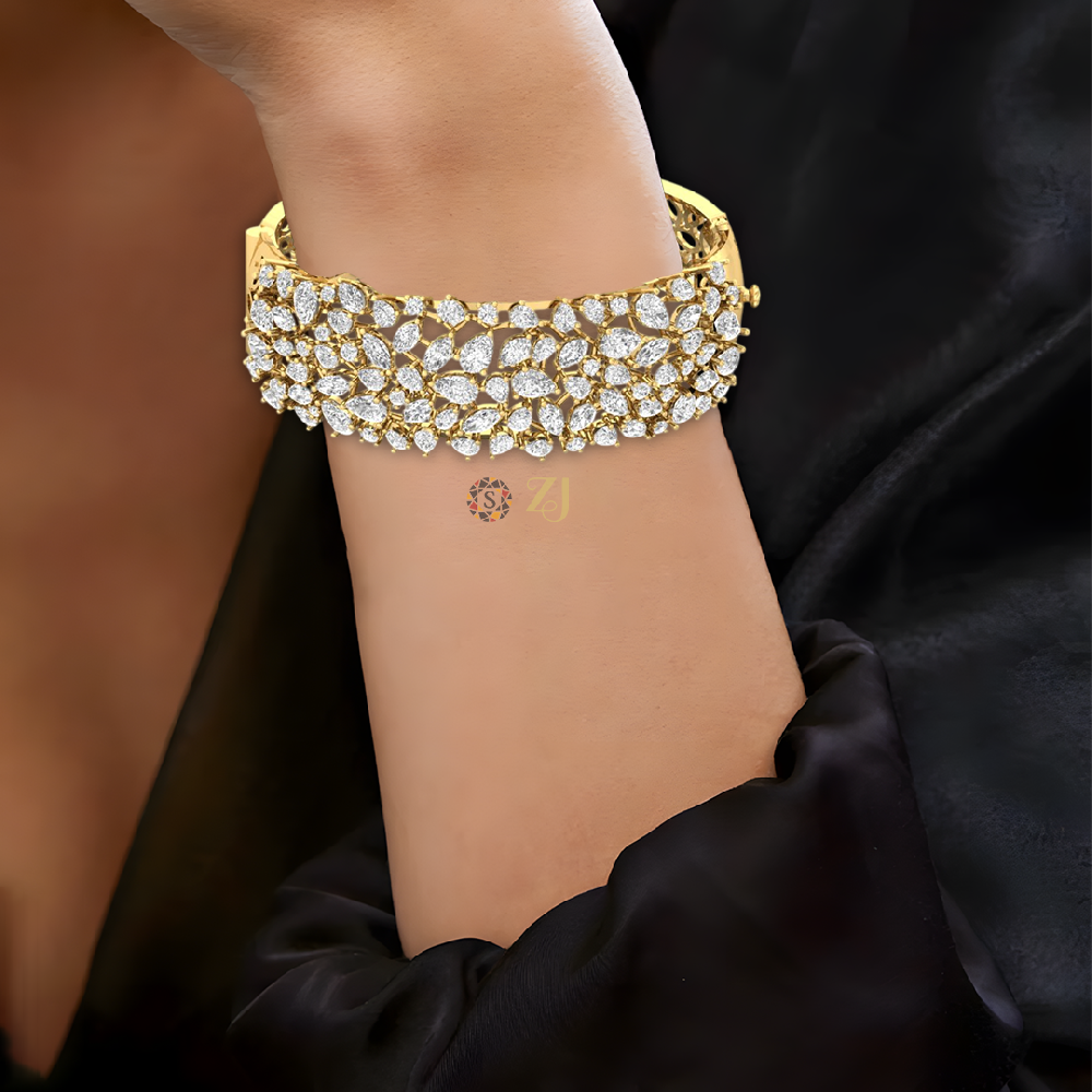 Stunning Pear & Marquise Lab Grown Diamond 925 Silver Bracelet