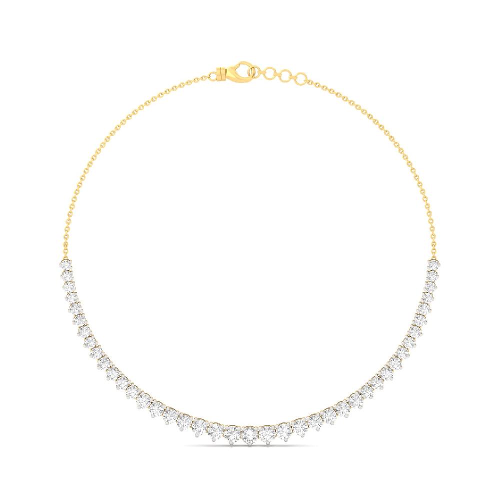 Round Cut CVD & Lab grown Diamond Tennis Necklace