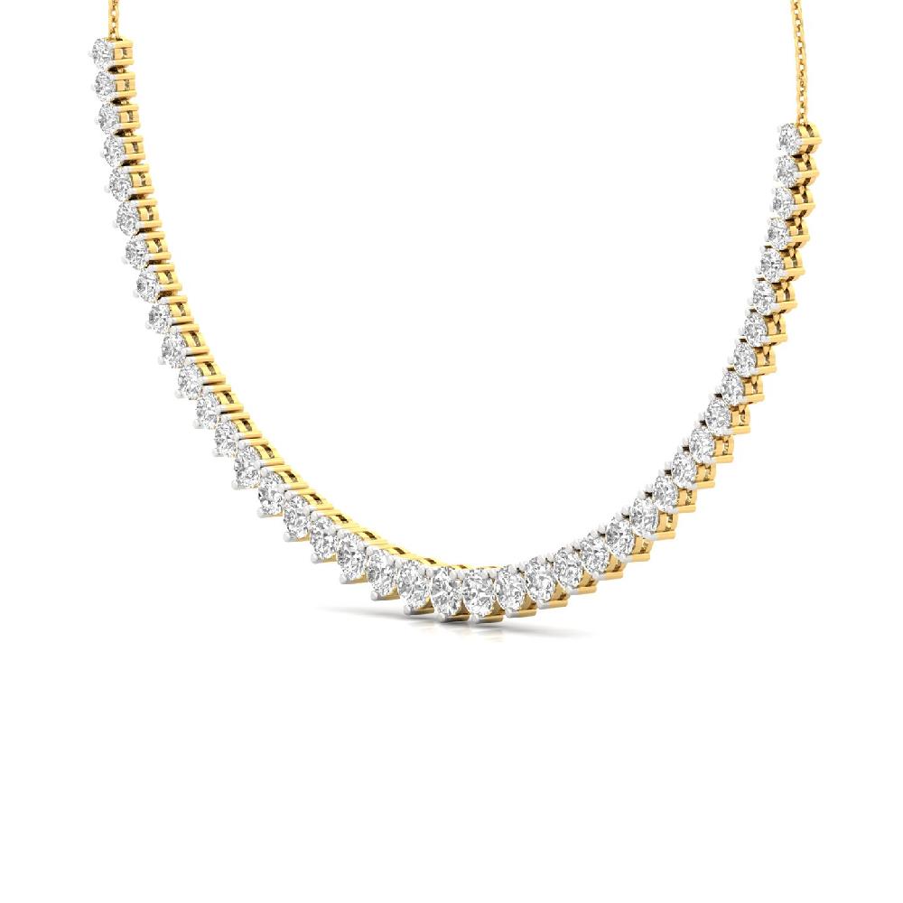 Round Cut CVD & Lab grown Diamond Tennis Necklace
