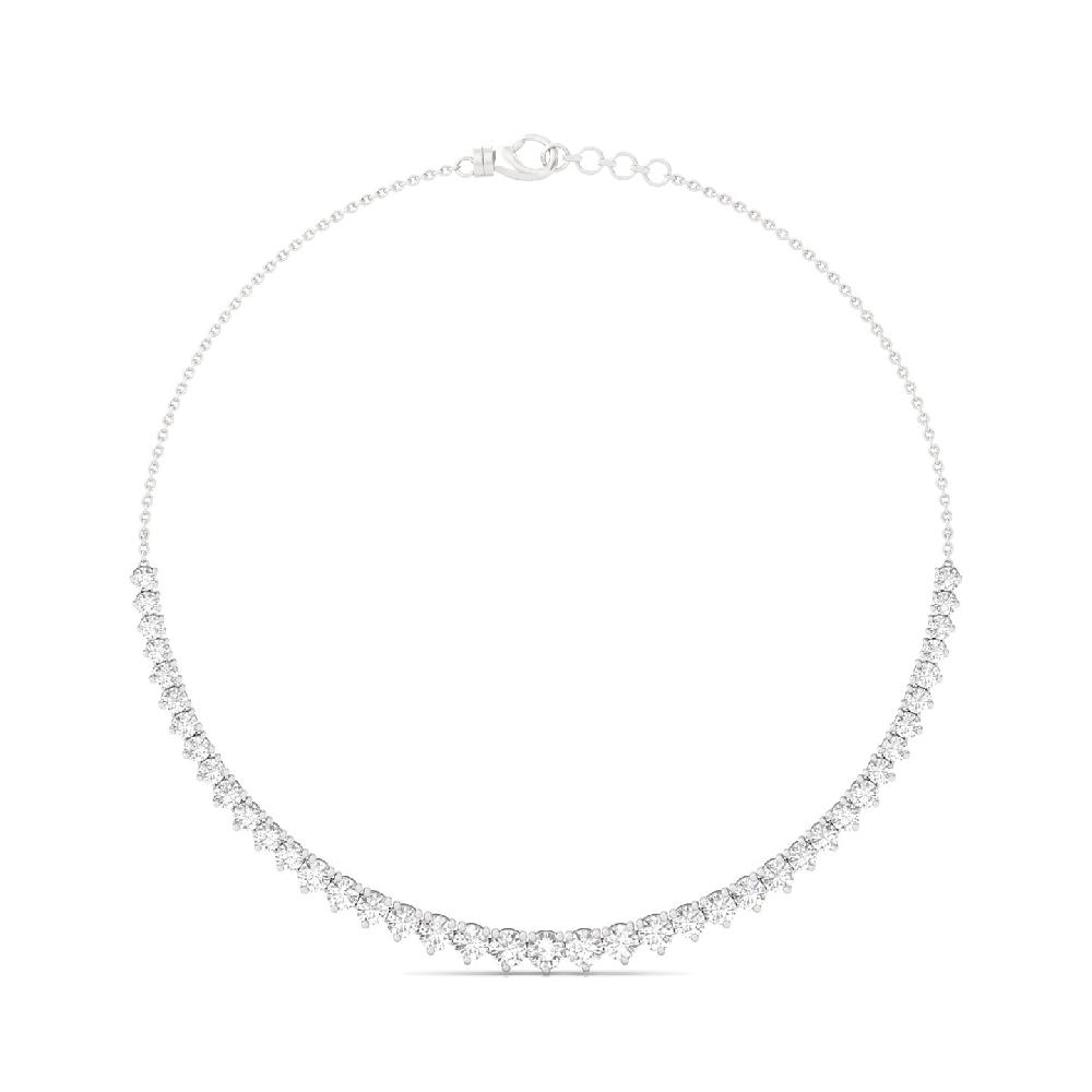 Round Cut CVD & Lab grown Diamond Tennis Necklace