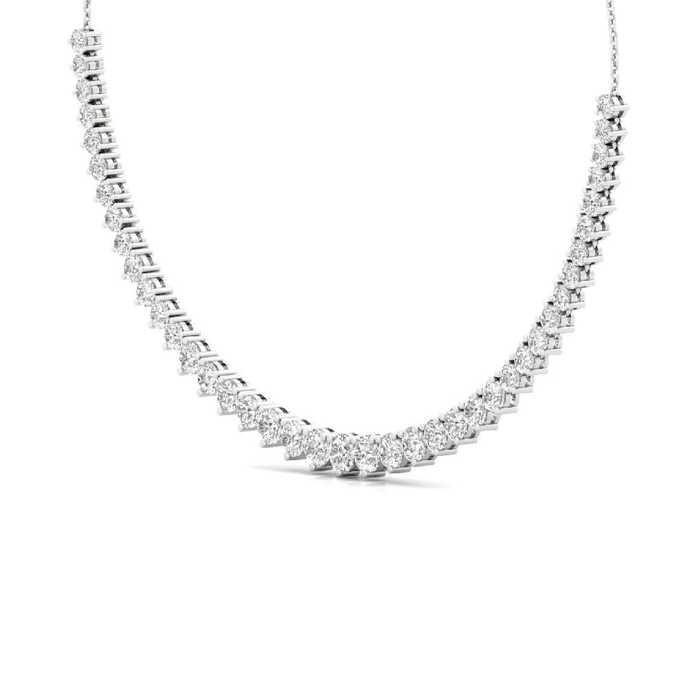 Round Cut CVD & Lab grown Diamond Tennis Necklace