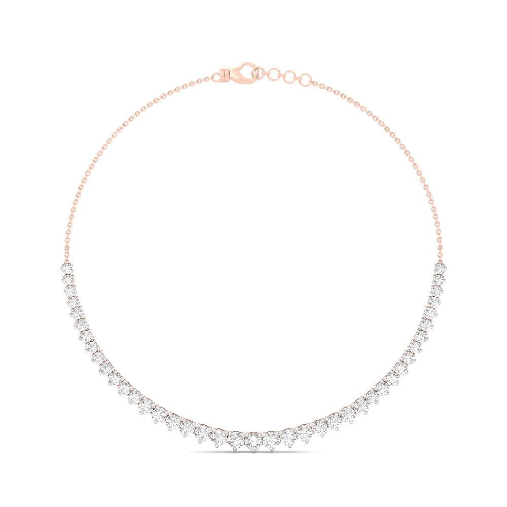Round Cut CVD & Lab grown Diamond Tennis Necklace