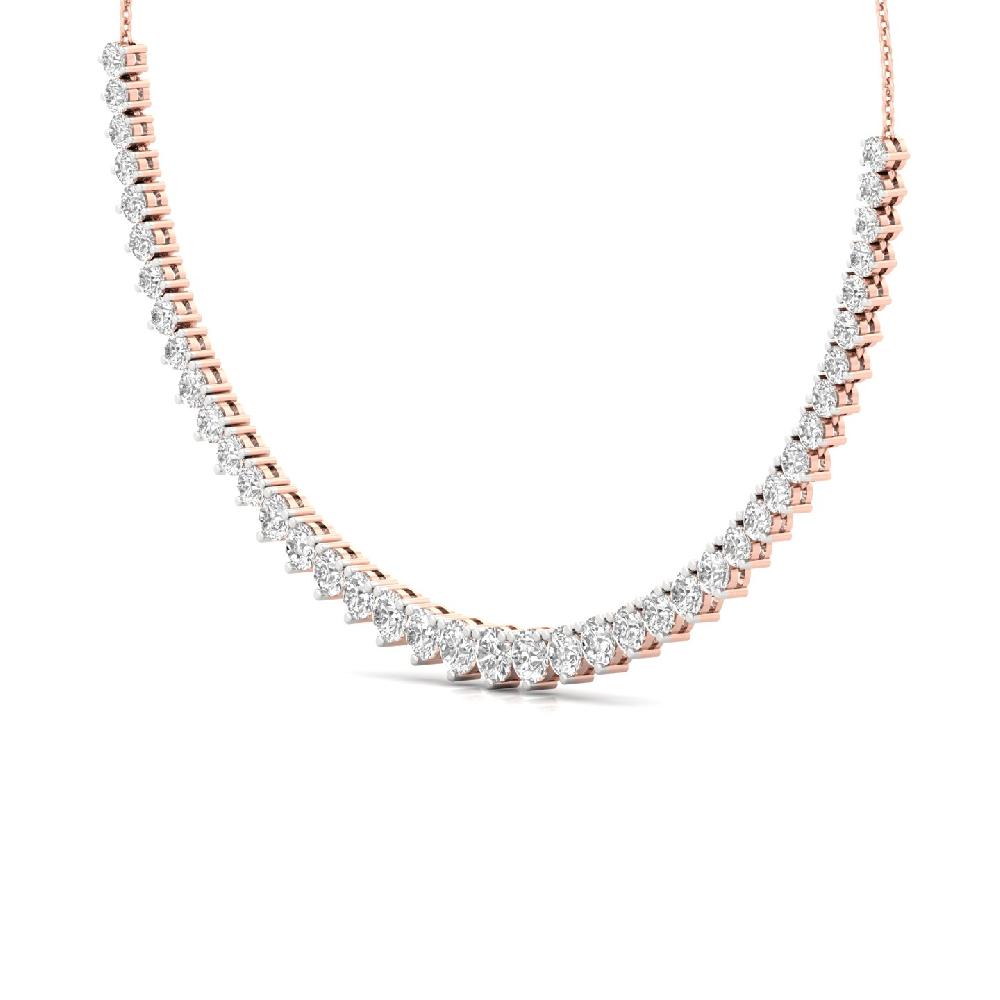 Round Cut CVD & Lab grown Diamond Tennis Necklace
