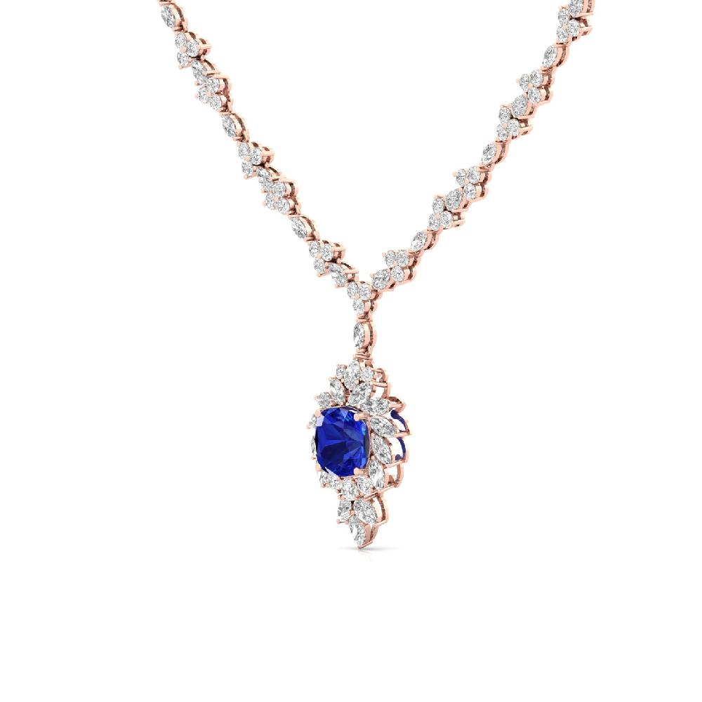 Royal Round, pear , Marquise & Cushion Cut CVD lab grown Diamond Necklace