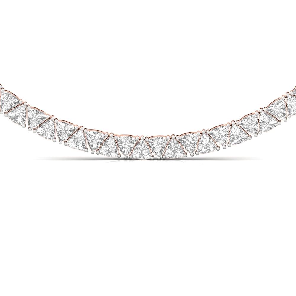 Trillion Cut Eternal Grace Cvd lab grown Diamonds Tennis Necklace