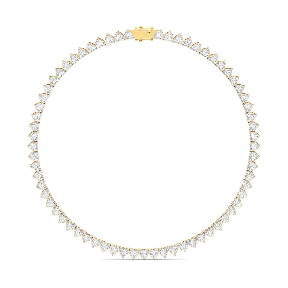 Heart Cut CVD lab Grown Diamond Classic Solitaire Tennis Necklace